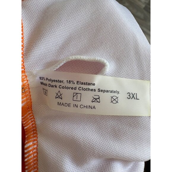 NWOT WOMENS PLUS SIZE BATHING SWIMSUIT ORANGE TIERED FRINGE PADDED 3XL - Picture 7 of 7